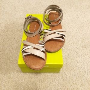 GIANNI BINI CALF HAIR WRAP ANKLE SANDALS